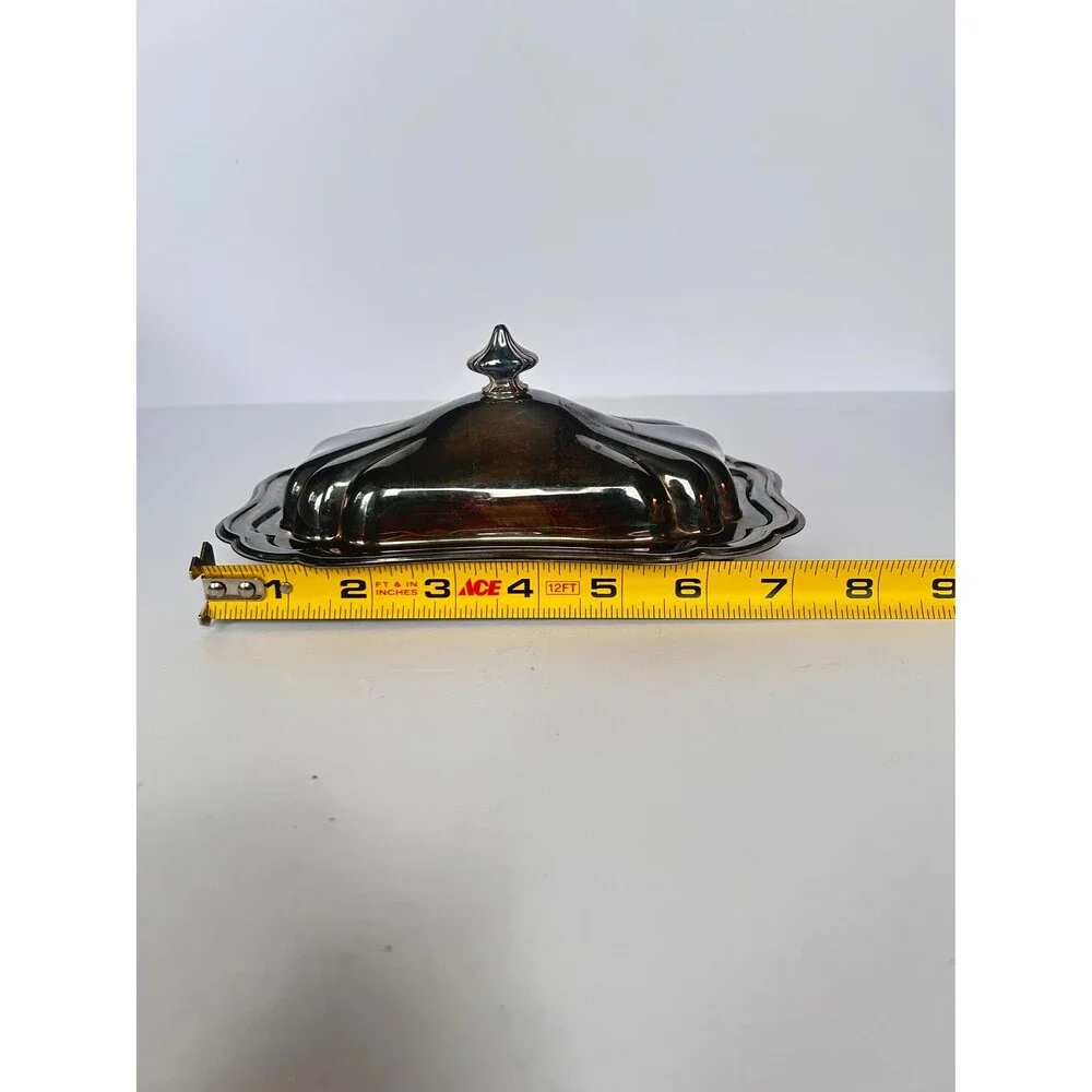 Vintage Gorham Heritage YH18 Silverplated Covered Butter Dish with Lid - MCM